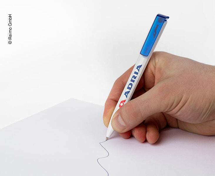 ADRIA Kugelschreiber weiß, 50 Stück, Tinte: blau , Kunststoff