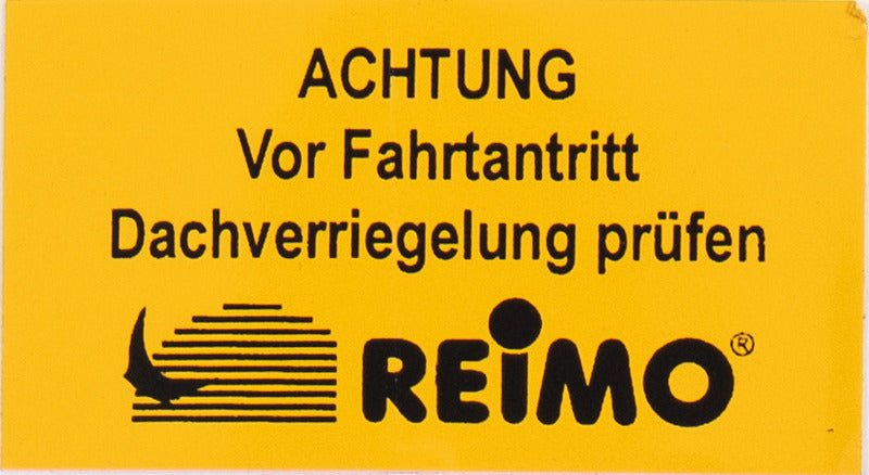 Sicherheits-Aufkleber - Dachverriegelung prüfen