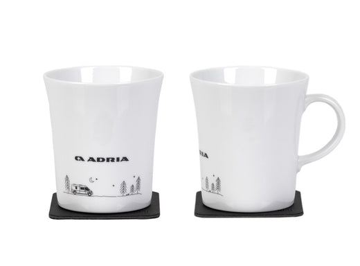 ADRIA Porzellan Magnet-Henkel-Tassen - Motiv VAN - 270 ml - 2er Set