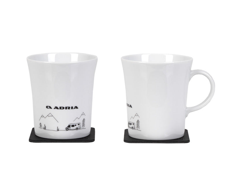 Magnet-Henkeltasse Porzellan Motiv WOHNMOBIL, 2 Stück, 270ml ADRIA