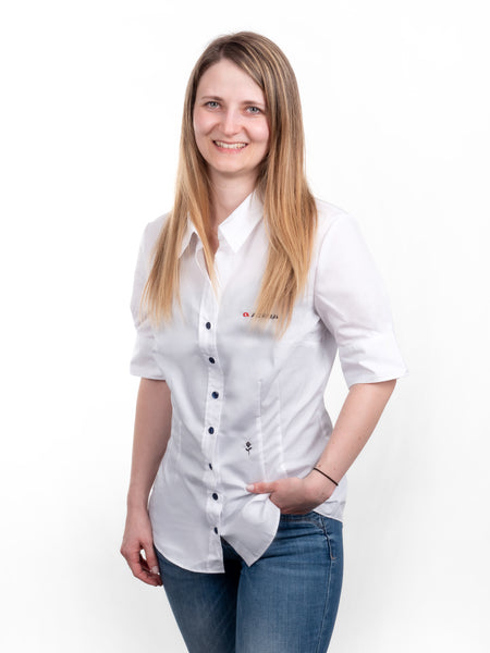 Damenbluse Kurzarm, 36, weiß, Adria