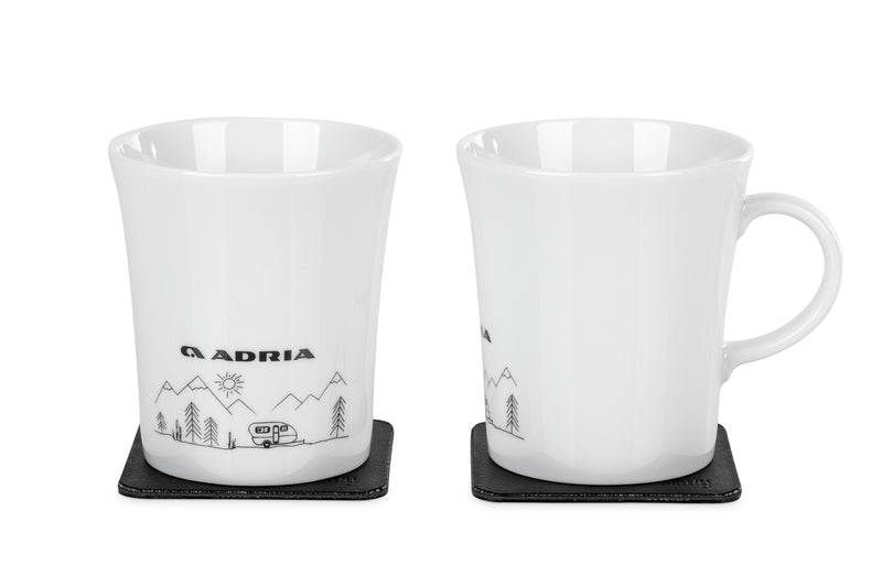 Magnet-Henkeltasse Porzellan Motiv CARAVAN, 2 Stück, 270ml ADRIA
