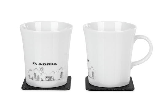 ADRIA Porzellan Magnet-Henkel-Tassen "WOHNWAGEN"