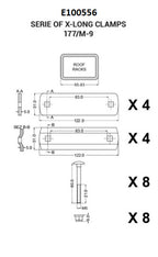 Befestigungssatz f. Dachgepäckträger/Dachzelt Ømax.83mm