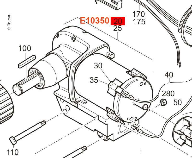 Motor/Getriebe"A" SE R/TE R