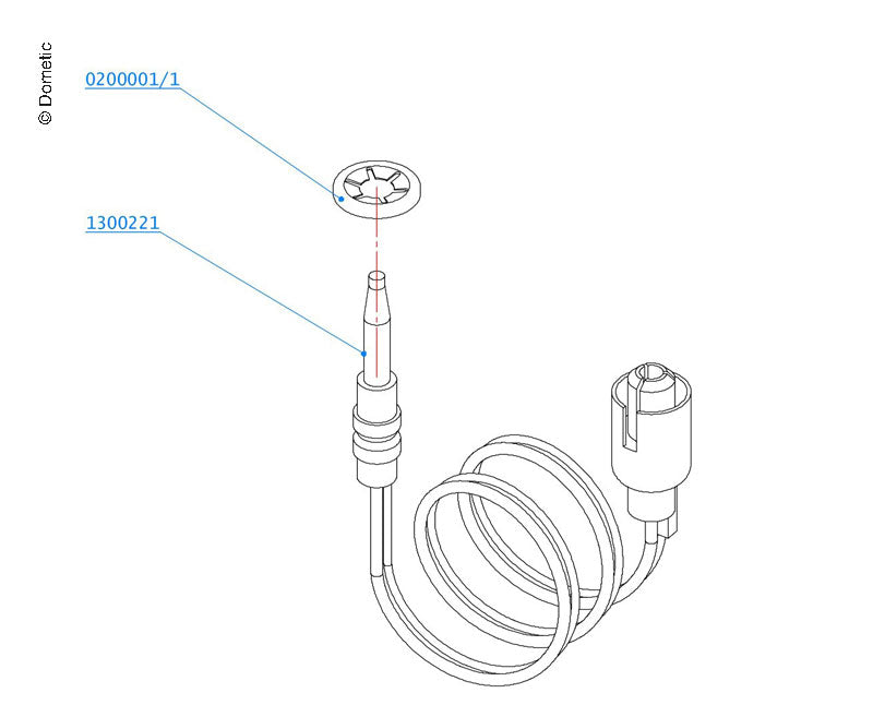 Dometic Thermoelement für Zündsicherung - 220 mm