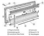 AuÃenrahmen S4 500x600 schwarz Scharnierleiste silber