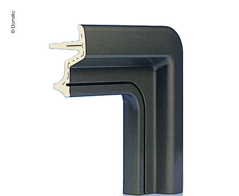 Außenrahmen S4 500x600 schwarz Scharnierleiste silber