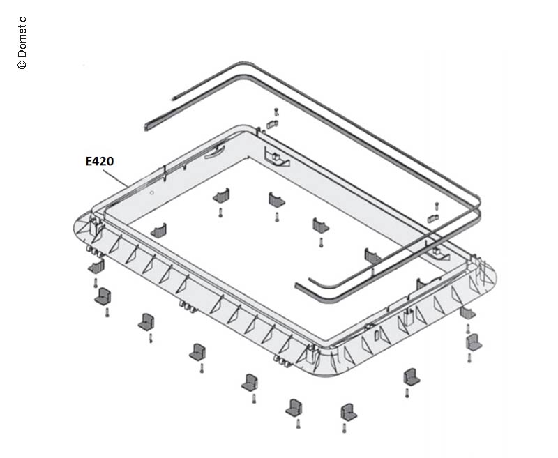 AuÃenrahmen Heki2 cremeweiÃ ohne Anbauteile