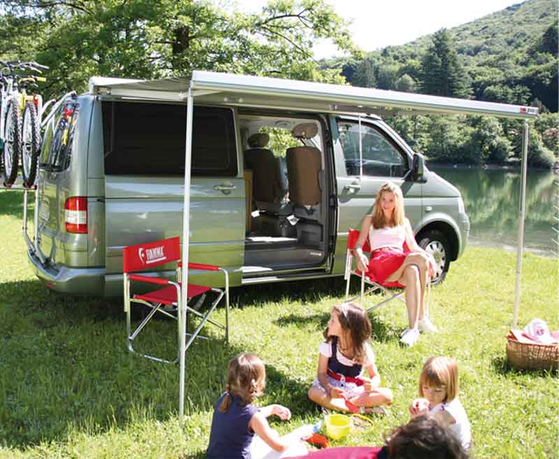 Fiamma F45S 230 Polar white, Tuch Royal Grey