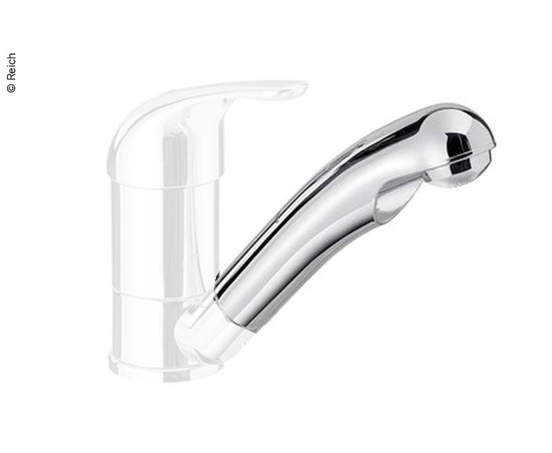 Auslaufrohr hochglanz chrom mit Kombi-Brausekopf R1/2