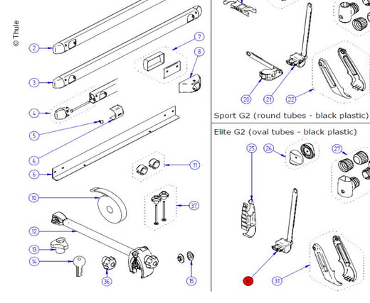 Thule Platform Lock oval L+R