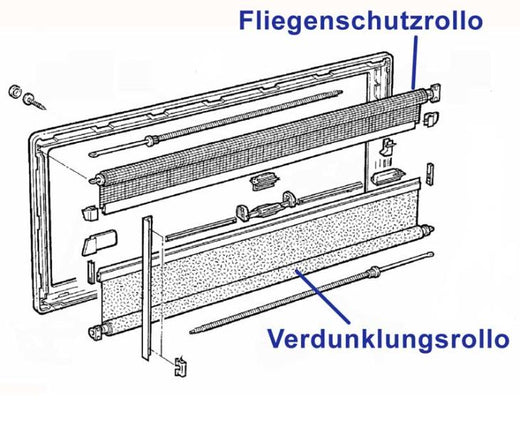 Dometic S4 Fenster-Ersatzteil - Fliegenschutzrollo in weiß
