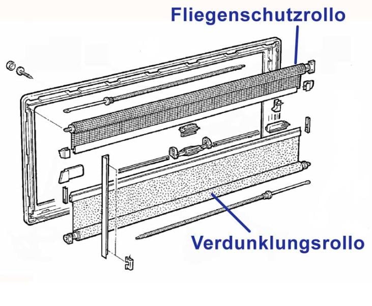 S4 Fenster-Ersatzteil - Fliegenschutzrollo in weiß