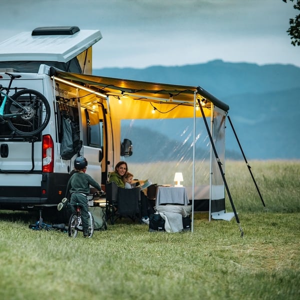 Thule Omnistor 5200 Seitenwandmarkise, 190cm, Saphir Blau, Gehäuse Weiß