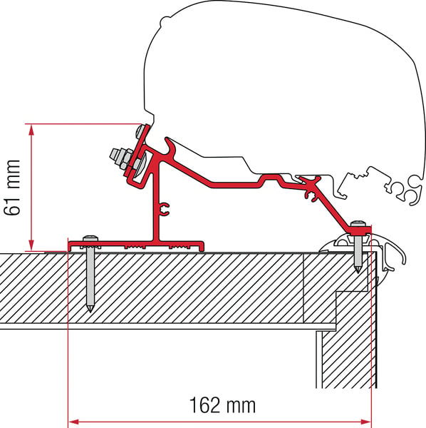 Wohnwagen-Adapter Markise F65L und F80S Caravan Roof 500cm