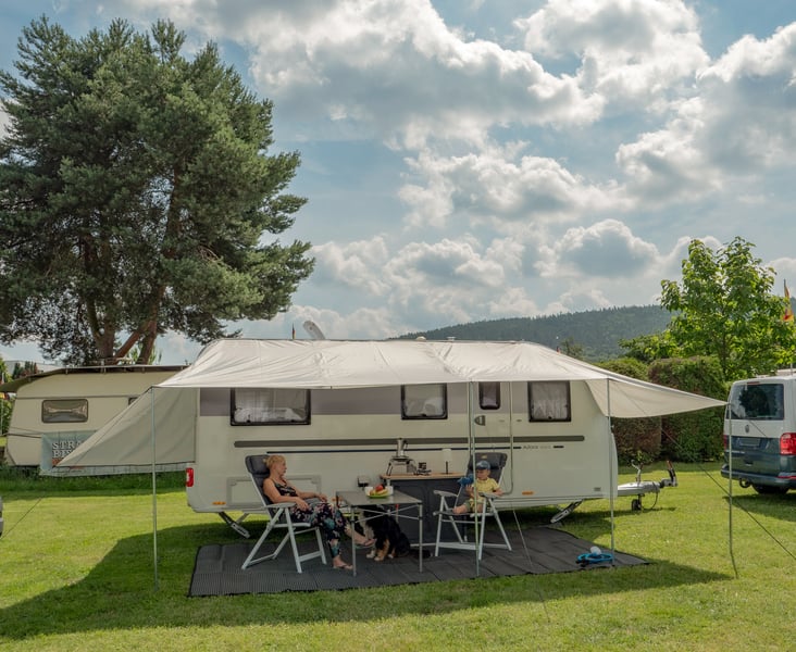 Reimo Tent Sonnenvordach Como 7 Grau 500x240cm incl.Aufstellstäbe