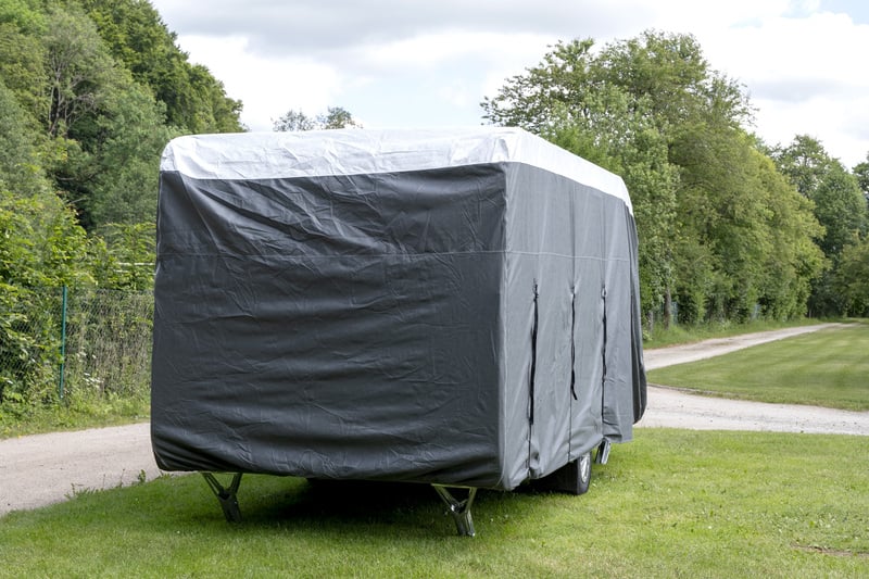Reimo Tent Wohnwagen Schutzhülle PREMIUM 580cm bis Caravanbreite 2,3m, grau