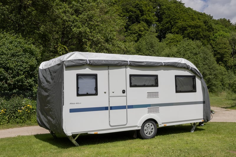 Reimo Tent Wohnwagen Schutzhülle PREMIUM 580cm bis Caravanbreite 2,3m, grau