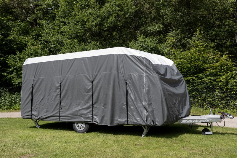 Reimo Tent Wohnwagen Schutzhülle PREMIUM 580cm bis Caravanbreite 2,3m, grau