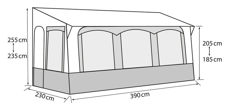 Reimo Tent Reimo CASA ROYAL 2 Ganzjahres-Wohnwagen-Vorzelt Casa Royal 390