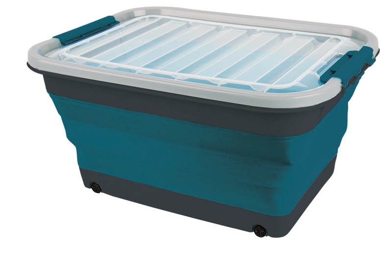 Camp4 Aufbewahrungsbox 30l faltbar mit Deckel u.Rollen, 54,5 x 39,7 x 9,6 / 27,5cm