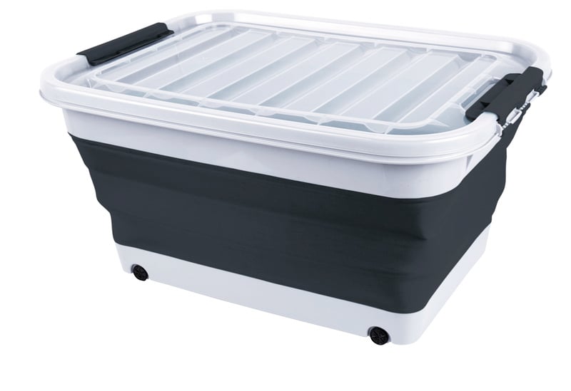 Camp4 Aufbewahrungsbox 30l faltbar mit Deckel u.Rollen, 54,5 x 39,7 x 9,6 / 27,5cm