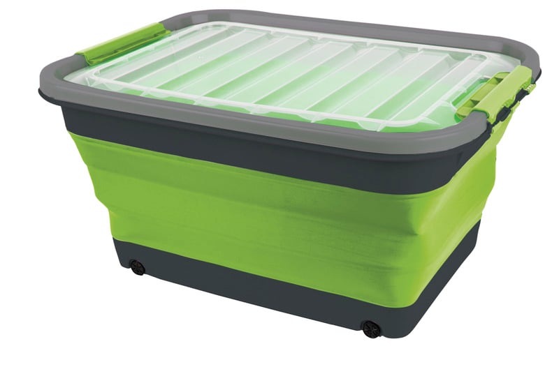 Camp4 Aufbewahrungsbox 30l faltbar mit Deckel u.Rollen, 54,5 x 39,7 x 9,6 / 27,5cm