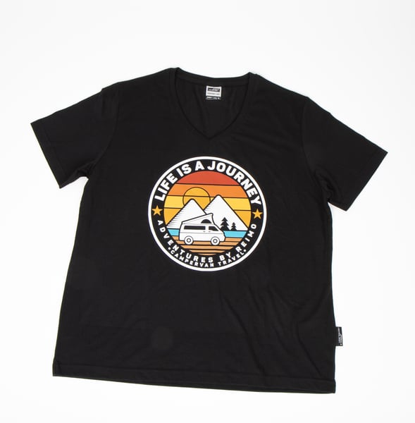 Reimo T-Shirt LIFE IS A JOURNEY, Damen Gr.M, 50% Baumwolle/50% Polyester